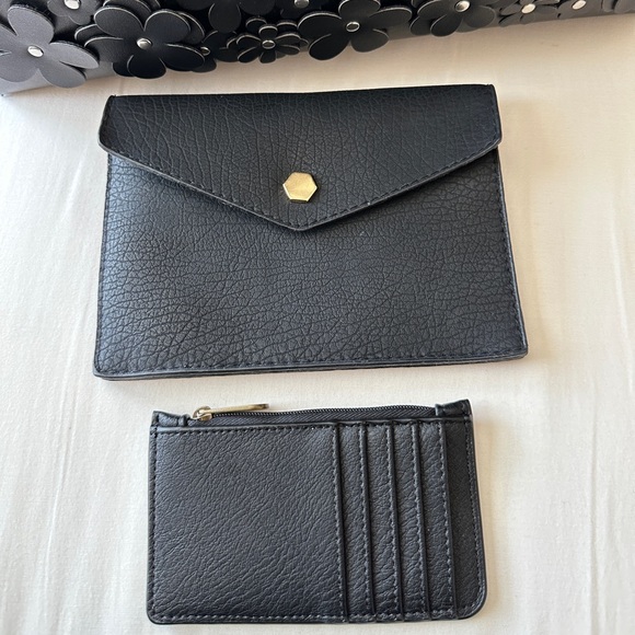 ✨BNWT Chelsea 28 Nordstrom Large Faux Black Tote Bag BONUS Clutch and Wallet✨ - Picture 6 of 17